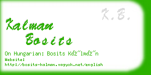 kalman bosits business card